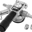 Low Profile Keg Coupler, 304 Stainless Steel D System Keg Coupler with Safety Pressure Relief Valve and Hose Clamp