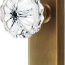 2 Pack Antique Brass Single Sided Crystal Dummy Door Knobs Interior, Vintage Glass Dummy Door Knobs with Long Plate