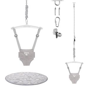 Baby Jumper with a Ceiling Hook for Infant & Toddlers, Baby Door Jumper with Adjustable Chain, Protable Baby Jumpers and Bouncers for Indoor/Outdoor, Baby Doorway Jumper with Soft Rug