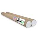 Cardboard Mailing Tubes, 4" x 48" with Plastic Caps, Pack of 2 - USA-Made USPS Approved Poster Tube for Documents & Blueprints - Reinforced Mailing Cylinders for Shipping & Storage by IDL Packaging