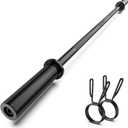 Olympic Barbell Bar 55", 2In-Weight Lifting Bar Standard Straight Barbell Bars for Bench Press/Hip Thrusts/Biceps/Lunges/Squat/Strength-Training Home Gym Weight Bar, 2 Collars(500lb Capacity)