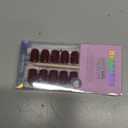 BTArtbox Press on Nails Short Square - Dark Red Nails with Glossy French Tips in a Matte Finish, Soft Gel Fake Nails Glue On Nails in 16 Sizes, Cozy Cocoa