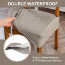 Genina Waterproof Seat Covers for Chairs,Set of 6 Dining Room Chair Seat Covers for Kitchen,Stretch Jacquard Removable Washable Dining Chair Slipcovers Protectors,No Rear Covers, Taupe