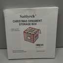 Sattiyrch Plastic Christmas Ornament Storage Box with Zippered Closure - Store up to 64 of the 3-inch Standard Christmas Ornaments, Xmas Ornaments Storage with Dividers & Two Handles