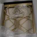 Countertop Wine Rack Organizer - Holds 6 Oversized Bottles & 4 Glasses | Freestanding Small Metal Bottle Holder, Perfect for Home Dcor, Kitchen Storage and Cabinet | No AssemblyGold