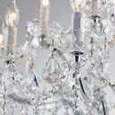 Modern Chrome Chandelier Light Fixture - Luxury Maria Theresa Crystal Chandeliers for Dining Room, Kitchen Island, Living Room, Bedroom, 15 Lights, 2 Layers