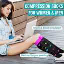 Copper Compression Socks for Women & Men (6 pairs) - Best Support for Nurses, Running, Hiking, Recovery (Size: 20" Long Stretches Farther)