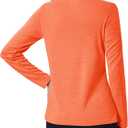 MAGCOMSEN Women's Long Sleeve Shirts UPF 50+ Sun Protection Quick Dry Athletic Running Workout Tops Rash Guard (Orange, M)