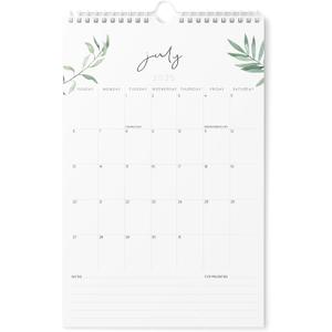 Karto Wall Calendar 2025-2026 - Vertical 11x17 inch July 2025 to December 2026 - Boost Your Productivity and Easy Planning with the Aesthetic Monthly Calendar - Greenery (Large)