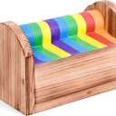 Masking Tape Dispenser - Wood Craft Tape Dispenser for Kids, Multi Tape Dispenser Multi Roll Tape Holder Tape Cutter for Gift Wrapping, Gift for Children Office Home School (Sawtooth)