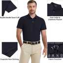 LETAOTAO Short Sleeve Polo Shirts for Men Quick Dry Performance Golf Shirt (Medium, Navy)