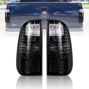 DOT Approved Smoke Tail Lights for 2008-2016 Ford F-250 F-350 F-450 Super Duty | Direct Fit Pair | No Bulbs/No Harness | OE Replacement (Dual-Tone Phantom)