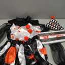 Girls Scary Clown Costume: Black and White Bloody Jester Dress with Headband Leggings for Halloween Creepy Dress Up (X-Large (12-14Y))