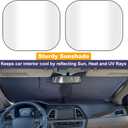 EcoNour 2 Piece Foldable Car Windshield Sun Shade UV & Heat Protection, Interior Cooling, Durable Upgraded Design, Easy Fold, Front Window Sunshade - Medium (31" L x 28" W)