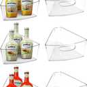 URALFA Lazy Susan Organizer Bins, Corner Cabinet Clear Turntable Organizer, Plastic Corner Kitchen Storage Bins for 26"- 28" Diameter Corner Cabinet Lazy Susan, 1/8 Wedge-BPA Free, 6 Pack