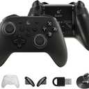 RunSnail GuliKit KK3 Pro Controller, Hall Joysticks and Triggers,1000Hz Polling Rate, Compatible with Switch/Android/iOS/macOS-Black With Case Cable And Replaceable Buttons