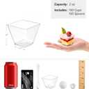 Zezzxu 100 x 2 oz Mini Dessert Cups with Spoons, Shooter - Clear Plastic Small Parfait Cups Reusable Shot Glasses for Tasting Party Desserts & Appetizers, Shrimp Cocktail Cups