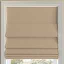 Sun Zero Monte Velvet 100% Blackout Cordless Roman Shade, 33" x 64", Beige