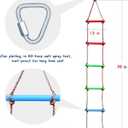 Rainbow Craft 6.6FT Climbing Rope Ninja Ladder for Kids - Kids Ninja Warrior Obstacle Course Accessories - Swing Rope Ladder
