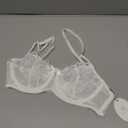 Avidlove Women's Sexy Lace Bra Sheer Balconette Underwire Unlined Everyday Bras Lingerie White, Size S