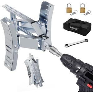 RVMATE RV Wheel Chock Stabilizer with Rotatable Sides for RV Travel Trailer Tires, for Locking Tandem Wheels When Parked on Uneven Surfaces, Silver 2 Pack