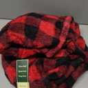 PAVILIA Sherpa Throw Blanket for Couch Sofa, Black Red Checkered Fluffy Warm Plush Blanket for Bed, Cozy Super Soft Lightweight Throw, Fuzzy Decorative Blanket, All Season Home, 50x60