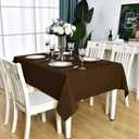 Brown Rectangle Tablecloth Waterproof Stain Resistant Wrinkle Free Square Table Cloth 210GSM Polyester Wipeable Table Cover for Party, Banquet, Indoor & Outdoor - Rectangular, 54 x 54 inch