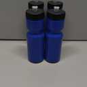 50 Strong Sports Water Bottles 4-Pack – Reusable 22 oz BPA-Free Plastic Bottles with Pull Top Cap – Made in USA – Top Rack Dishwasher Safe – Fits Most Bike Cages Brand - Blue