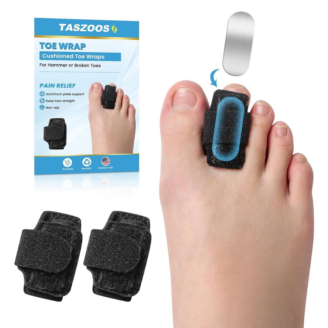Hammer Toe Straightener - 2Pcs Hammer Toe Correctors for Women & Men - Toe Splint Relief for Hammer, Curled, Bent, Broken Support - Toe Wrap for Resting, Walking, Standing