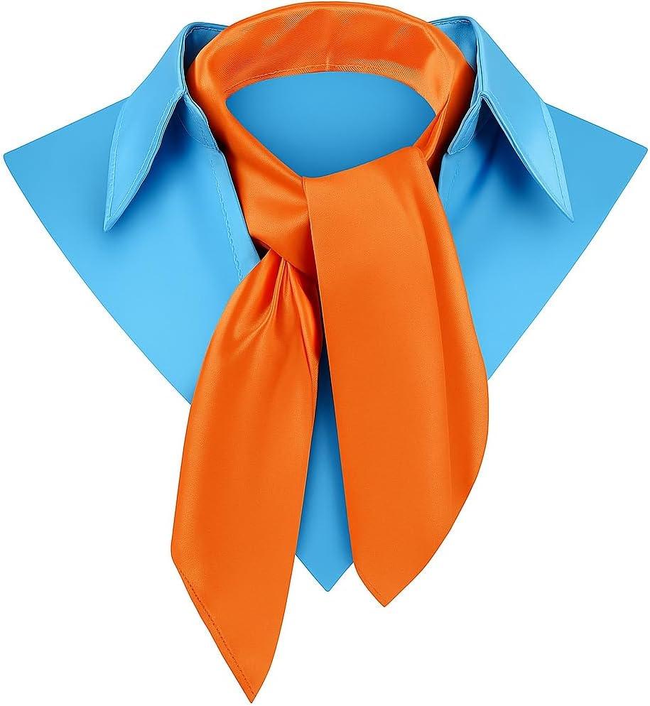 Costume Adult - Orange Tie & Fake Collar Set for Halloween & Dress-up Parties