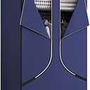 SORCEDAS Portable Wardrobe Closet Storage Organizer Metal Hanging Rack Non-Woven Fabric 34 Inch Coffee (34 Inch, Blue)