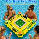 31.5" Large Floating Mahjong Table for Pool, Waterproof Thick Stable Pool Game Table, Floating Board Pool Game Tray Ideal for Friends Gatherings, Pool Summer Party, Green, 32" Large