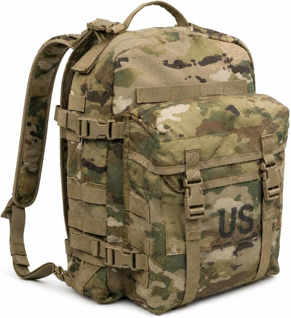 Genuine U.S. Military Assault Pack OCP Multicam Backpack – MOLLE Compatible Tactical 3 Day Rucksack Hydration Ready Army Field Pack for Hiking Camping Hunting Bug Out Gear