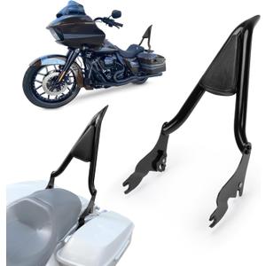 22 inch Sissy Bar, PSLER Detachable Passenger Backrest Rear Pad for Touring Street Glide Road Glide Electra Glide Road King FLHR FLHX FLHT FLTR 2009-2024