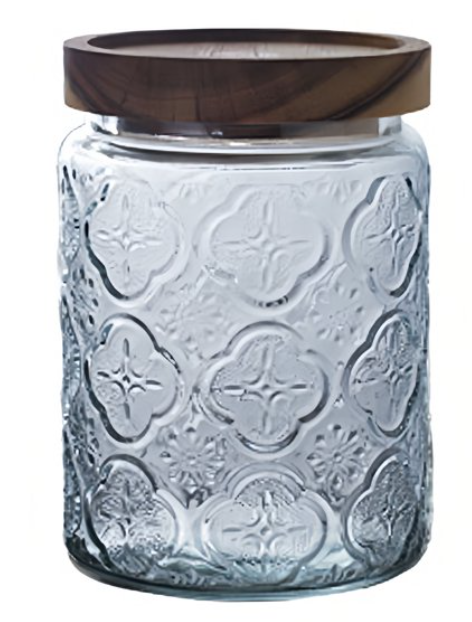 Large Cute Glass Storage Canister Holder With Lid Airtight, Glass Storage Containers, For Sugar, Coffee Storage-B-700ml