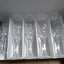 Carved Champagne Flutes Set of 6, 6oz Cut-Glass Diamond Pattern Elegant Stemmed Glasses for Champagne, Prosecco & Sparkling Wine Dishwasher Safe, Wedding & Celebration Gift