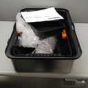 Stainless Steel Litter Box with Lid,Front Entry Top Exit Kitty LitterBox,Extra Large Enclosed Metal Cat Box with Litter Scoop & Litter Mat-Black