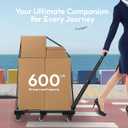 Folding Hand Truck 500lbs, Portable Heavy Duty Dolly Cart, 6 Wheels Collapsible Luggage Cart with 2 Elastic Ropes - Compact Trolley Cart for Easy Moving - Ideal Hand Cart for Travel and More (1.70, Black)