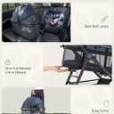 3 in 1 Pet Carrier Stroller with Detachable Carrier, Foldable Dog & Cat Stroller for Small/Medium Dogs up to 33 lbs, Large Storage Bag, Full Window Mesh, One-Touch Dual Brake, Car Seat