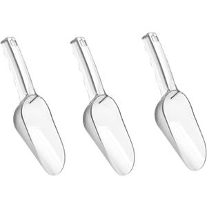 3PCS Clear Plastic Ice Scoop, 12 ounces Alec Ice Scoop, Kitchen Scoop for Ice Bucket Ice, Popcorn, Coffee Beans, Flour (12 oz.)
