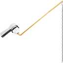 Hibbent Universal Front Mount Toilet Handle, Tank Flush Lever Replacement Handle with Stainless Steel Flapper Chains, Toilet Repair Handle - Chrome