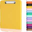 Piasoenc Clipboard with Storage, 8.5 x 11 Organization Box with Pen Holder and A4 Legal Paper Folder, Folio & Side-Opening, Low Profile Clip,for Nurses,Teachers, Size 14 x 9.6 x 1.2 in, Yellow