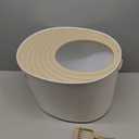 IRIS USA Large Top Entry Cat Litter Box Made in USA, Covered Enclosed Design with Lid, Litter Catching Grooved Top, Scatter Shield, Dog Proof, Scoop Included, Odor Control, Beige/White