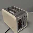 Mecity 2 Slice Touch Screen Toaster, 1.5" Wide Slot, Stainless Steel Smart Toaster for Bagels, Muffins, Waffles, Gluten-Free Breads, Defrost, Reheat, Timer, 120V 825W, Cream Color