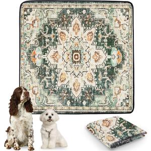 PatiencET Washable Pee Pads for Dogs Cat Litter Mat 72'' x 72" Super Absorbent Leakproof Reusable Puppy Pads 1 Pcs Puppy Training Pad with Non-Slip Bottom for Potty Whelping Playpen Crate Green