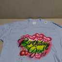 Birthday Girl Classic Airbrush Style Illustration Y2K Retro T-Shirt, XL, Baby Blue