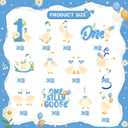 24Pcs One Silly Goose 1st Birthday Decor Silly Goose Hanging Birthday Swirl for Boys Blue Bow Silly Goose First Birthday Decorations for Funny Goose Theme 1st Birthday Party Supplies