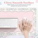 HAOCOO Cute Girly Computer Mat, Pink Bow XXL Mouse Pad for Gaming & Office, Non-Slip Waterproof Desk Matt for Desktop, Aesthetic Home Desk Accessories, Desk Pad Protector with Stitched Edges