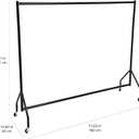 Amazon Basics Heavy Duty Portable Rolling Garment Rack, Hanging Clothes Organizer Rail for Display and Storage, Easy to Assemble, 72 x 60 inches, Black