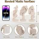 3Pcs Abstract Face Art Sculpture Thinker Statues Resin Figurines Modern Neutral Home Decor Accents for Shelf Living Room Coffee Table Office Desktop Gift for Men (Sandstone,Beige)